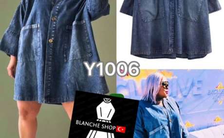 👗 Flare Short Jean Gown for Sale - Available Near You in Cameroon! 👗 Robe Jean Femme Évasée à Vendre - Disponible Près de Chez Vous au Cameroun !